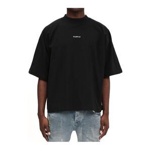 Purple Brand Crew Neck T-Shirt Jersey Oversized Mens Black M1057